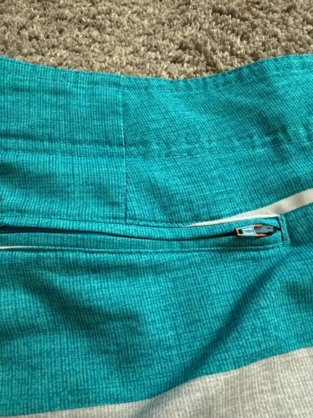 Old Navy | Striped Teal, Yellow & Light Blue Swim Board Shorts